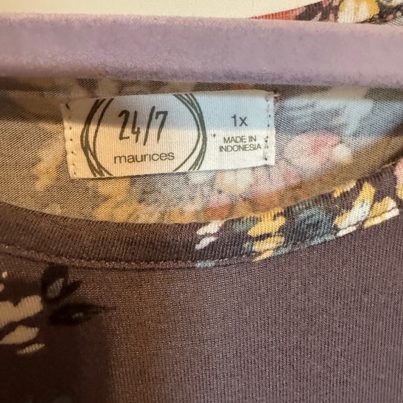 Floral Sleeveless Women Size 1X Maxi Dress - Gray - Picture 3 of 9